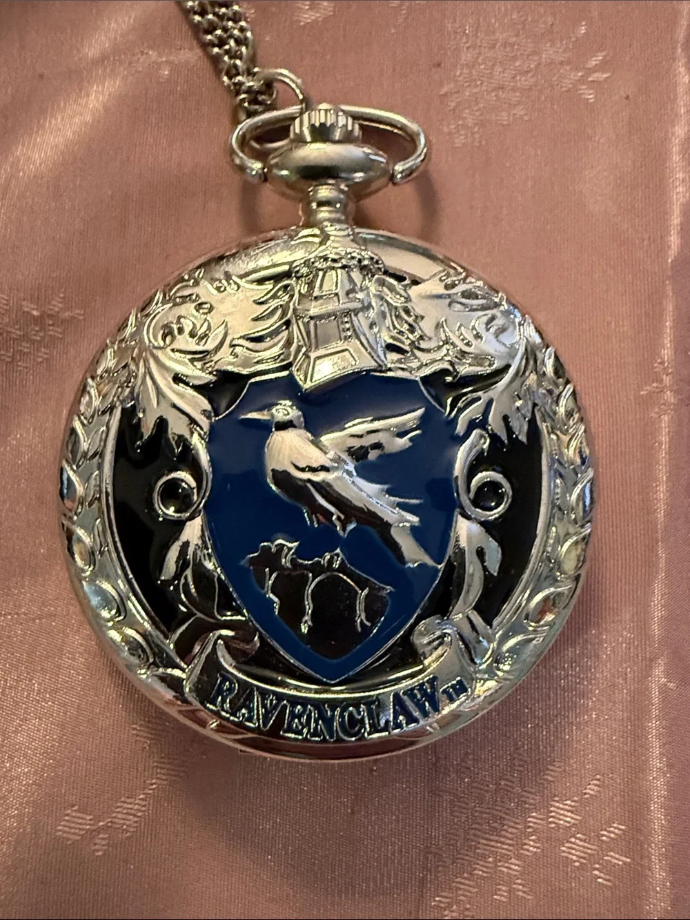 Ravenclaw Crest Pocket Watch - Blue & Silver Pendant from Harry Potter collectio